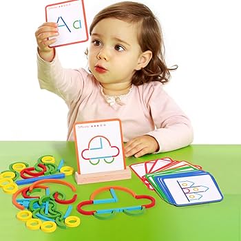 Wooden sticks and rings educational puzzle game